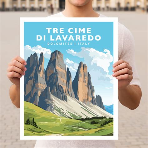 Buy Tre Cime Di Lavaredo Dolomites Italy Travel Wall Art Poster Print ...