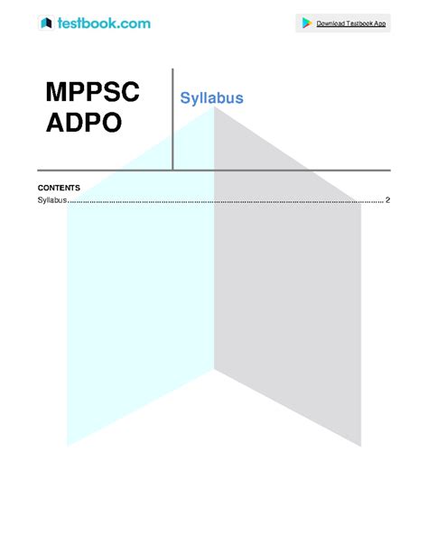 Mppsc adpo syllabus and exam pattern 2dc4566e - CONTENTS Syllabus - Studocu