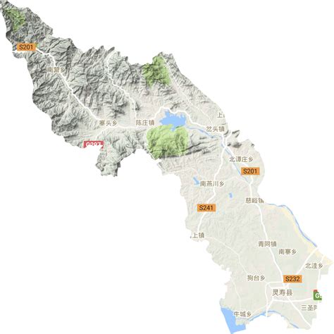 灵寿县高清地形地图,灵寿县高清谷歌地形地图