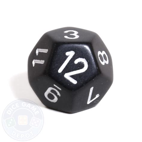 12-Sided Opaque Dice (d12) - Black - Dice Game Depot