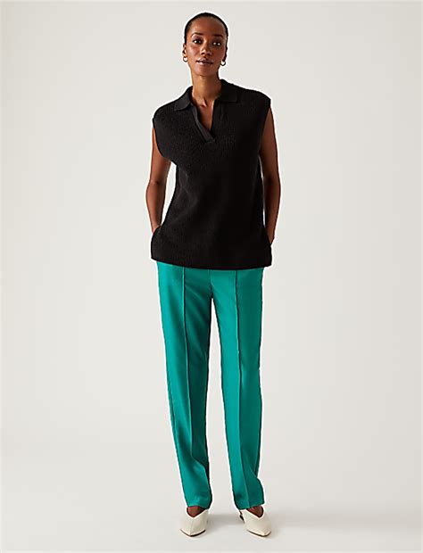 Buy Plain Regular Fit Trouser at Marks & Spencer