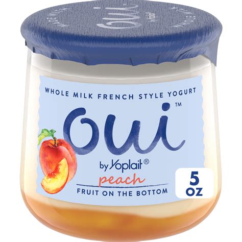 Oui by Yoplait French Style Peach Whole Milk Yogurt, 5 OZ Jar - Walmart.com