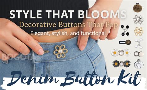 BOGOTA Denim Button Kit 10 PCS Assorted Jeans Buttons for Waist ...