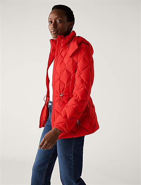 Buy Feather & Down Quilted Hooded Puffer Jacket at Marks & Spencer