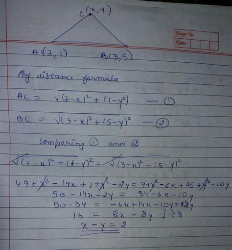 find a relation between X and Y such that the point (x,y) is ...