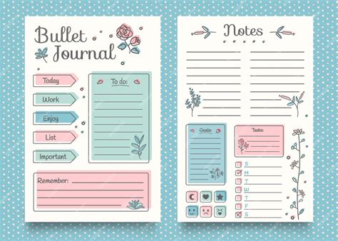 Bullet Journal Planner-sjabloon | Premium Vector