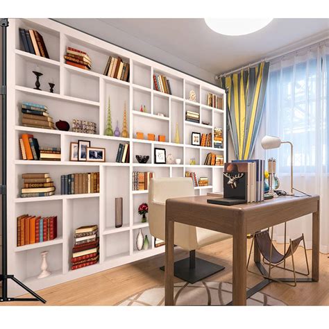 Maijoeyy 7x5ft White Bookshelf Backdrop Bookcase Backdrops Office ...