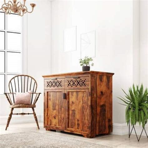 UNITEK FURNITURE Sheesham Wood Multipurpose Storage Sideboard Cabinet ...