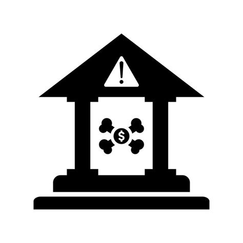 Crash bankrupt banking danger icon black vector graphics | Premium Vector