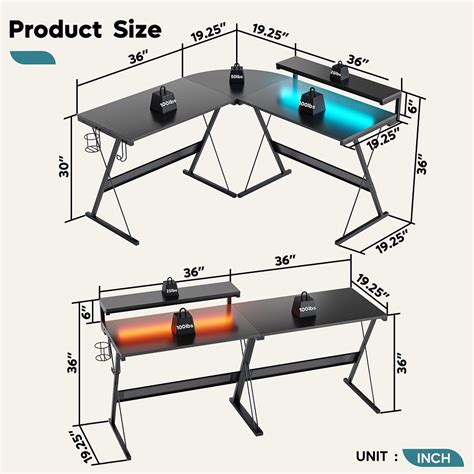 Bestier 55 inch L-Shaped Gaming Computer Desk with India | Ubuy
