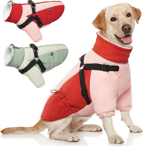 Amazon.com : PUMYPOREITY Dog Winter Coat, Large Dog Jacket with Harness ...