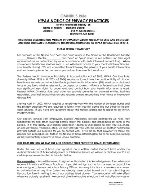 hipaa notice of privacy practices Form - Fill Online, Printable ...