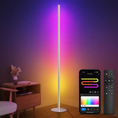 RGBW Floor Lamp, Smart LED Corner Lamp with WiFi APP Remote Control ...