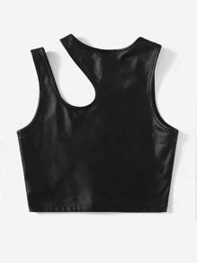 Plus Asymmetrical Neck Crop Tank Top | SHEIN USA