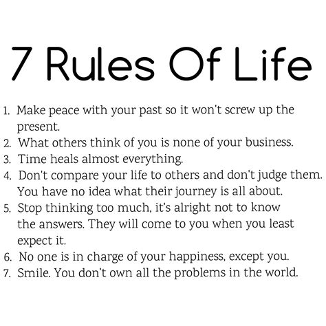 Printable 7 Rules Of Life