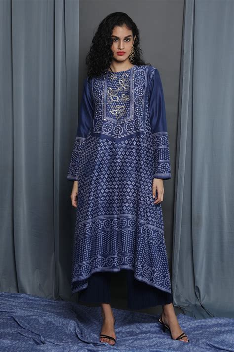 Indigo Block Printed Tunic – krishnamehtas