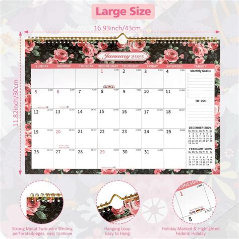 ChicQuench 2025 Wall Calendar, Wall Calendar 2025-2026, 18 India | Ubuy