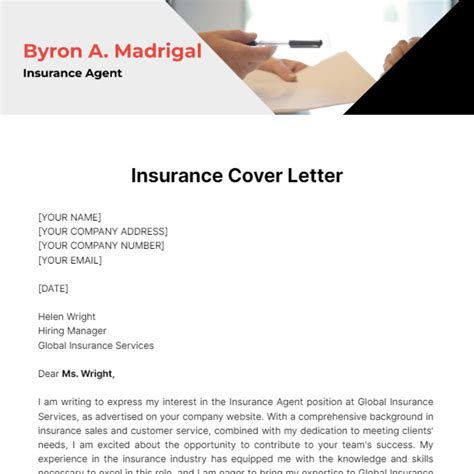 Cover Letter Insurance