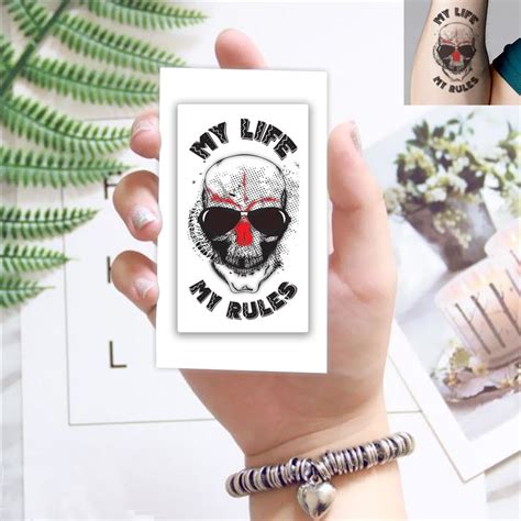 Temporary Tattoowala My Life My Rule Ghost Face Tattoo Temporary Tattoo ...
