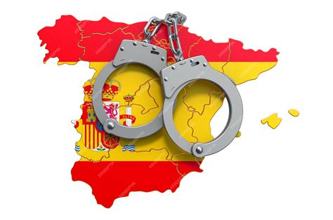 Premium Photo | Crime and punishment in spain concept 3d rendering