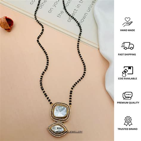 Traditional Gold Plated Polki Mangalsutra – Abdesignsjewellery