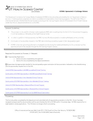 Fillable Online uthscsa ECFMG Sponsorship Form - The University of ...