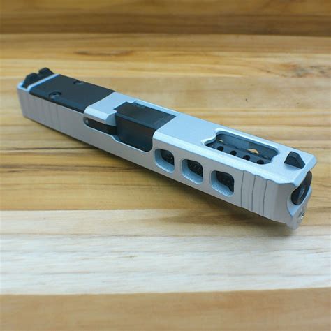 Glock 19 Complete Slide gen3 BRUSHED SILVER RMR Top Port PORTED Black ...