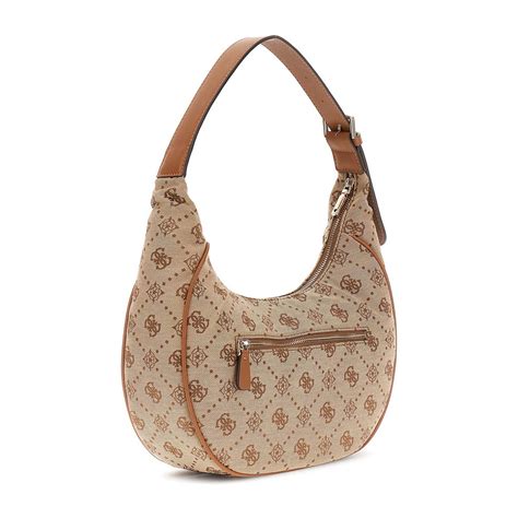 Buy Guess Latte Logo Printed Neda Hobo Shoulder Bag Online