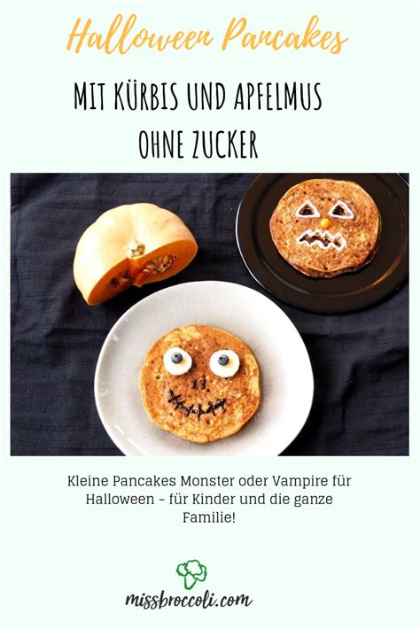 Kürbis Apfelmus Pancakes für Kinder / Halloween ⋆ Miss Broccoli