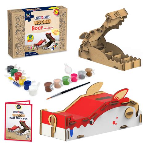 Webby DIY Animal Themed Boar Wooden Pencil Box – Webby Toys