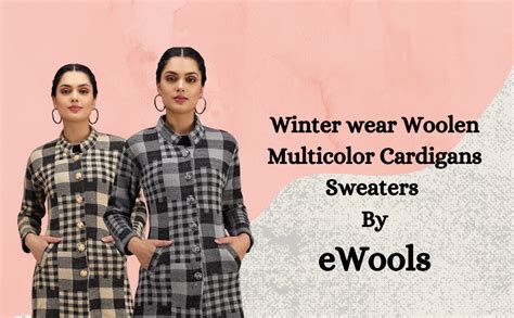 Buy eWools Women's Winter wear Woolen Banded Collar Multicolor ...