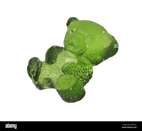 Delicious green gummy bear candy isolated on white Stock Photo - Alamy
