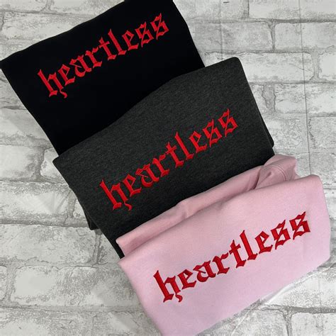 RED Heartless - Embroidered Crewneck Sweatshirt – In Stitches Apparel