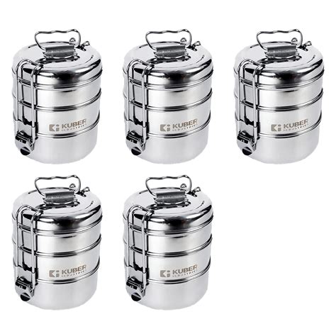 Buy Kuber Industries Clipper Stainless Steel Tiffin Box | Lunch Box ...