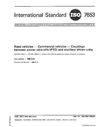 ISO 7653:1985, Road vehicles - Commercial vehicles - Couplings between ...