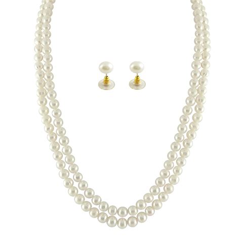 Sri Jagdamba Pearls Dealer 2 String White Pearl Set for Women ...