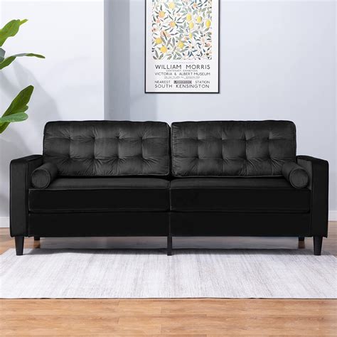 Buy BALUS 76 W Velvet Sofa Couch, Mid-Century Modern Couch Love Seats ...