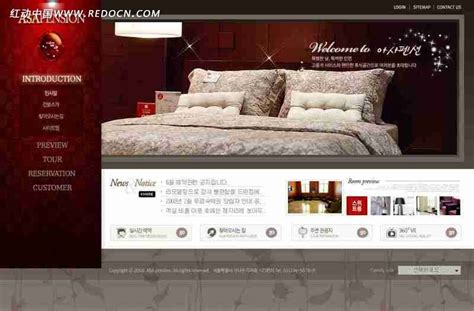 韩国房地产装饰装修网页模板PSD素材免费下载_红动中国
