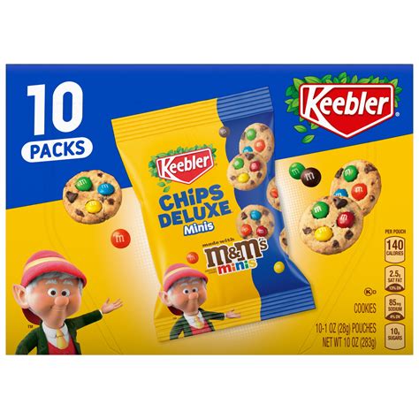 Keebler Chips Deluxe Minis Made with M&M’s, Chocolate Chip Cookies, 1 ...