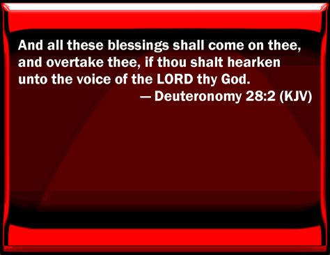Deuteronomy 28:2 And all these blessings shall come on you, and ...