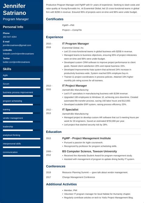 Image result for Program Manager Resume Examples