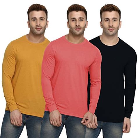 Buy CHKOKKO Men's Cotton Regular Fit Round Neck Full Sleeve Tshirt ...