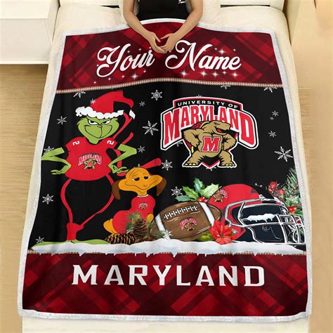 Maryland Terrapins Grinch Christmas Fleece Blanket – Nousty