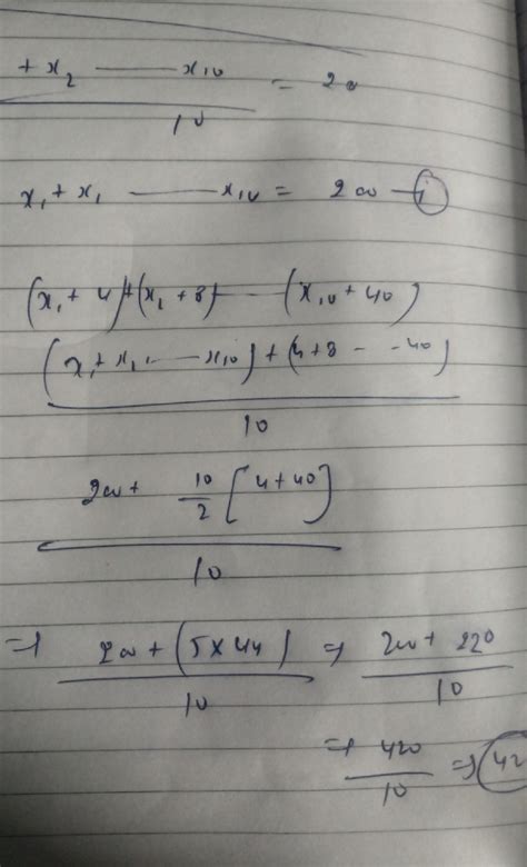 12.meanIf the mean of a set of observations x1,x2,x3,........, X10 IS ...