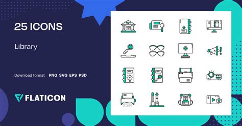 Library Icon Pack | Fill & Lineal | 25 .SVG Icons