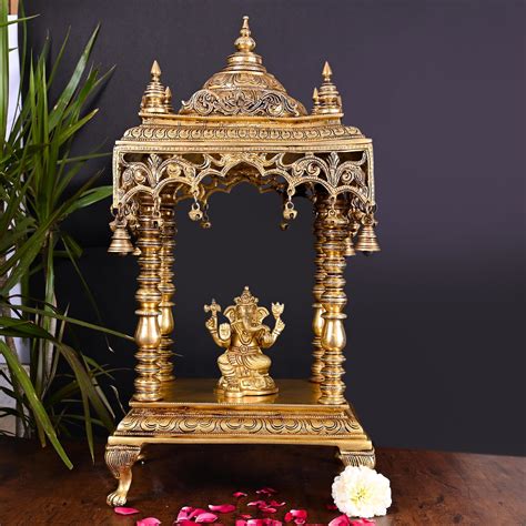 Brass Temple With Hanging Bells (21 Inch) – Vedansh Craft