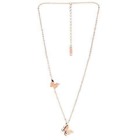 MEENAZ Pendant for Women and Girls Rose Gold Pendant Necklace for Women ...