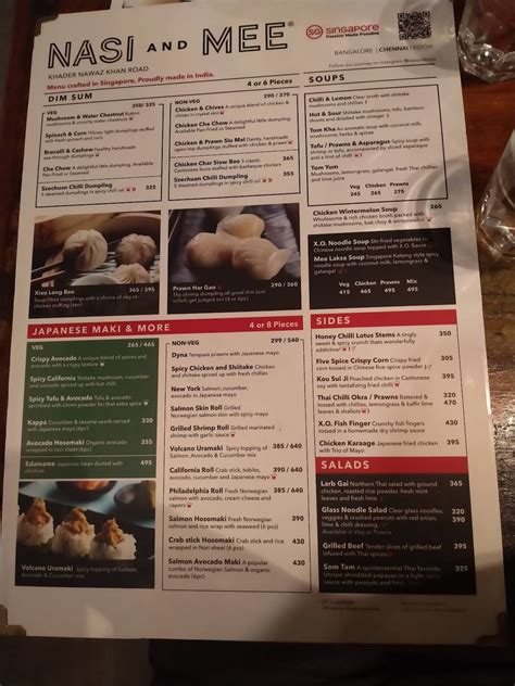 Menu at Nasi and Mee - Nungambakkam, Chennai