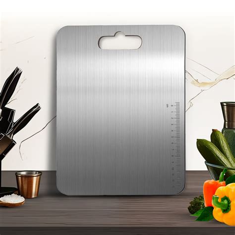 Stainless Steel Chopping Board with Handle | Compact Kitchen Cutting B ...