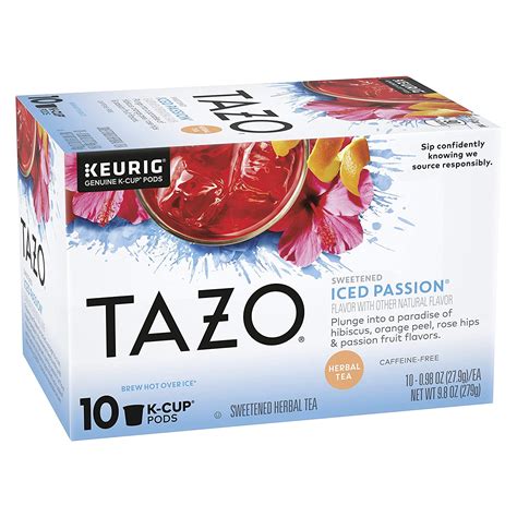TAZO Passion Herbal Iced Tea K-Cup Pods - 60 Pods (Pack of 6) for ...